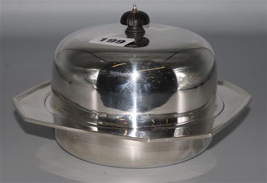 Silver muffin dish and cover